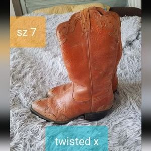 Twisted X Burnt Orange Leather Cowboy Boots size 7